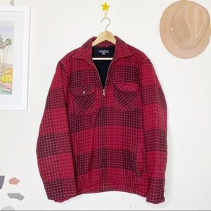 90’s Flannel Red Zip Up Dad Jacket